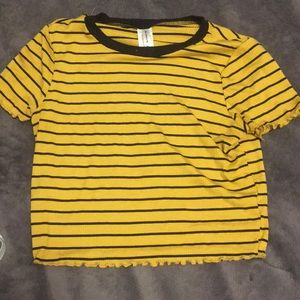 yellow ribbed crop top